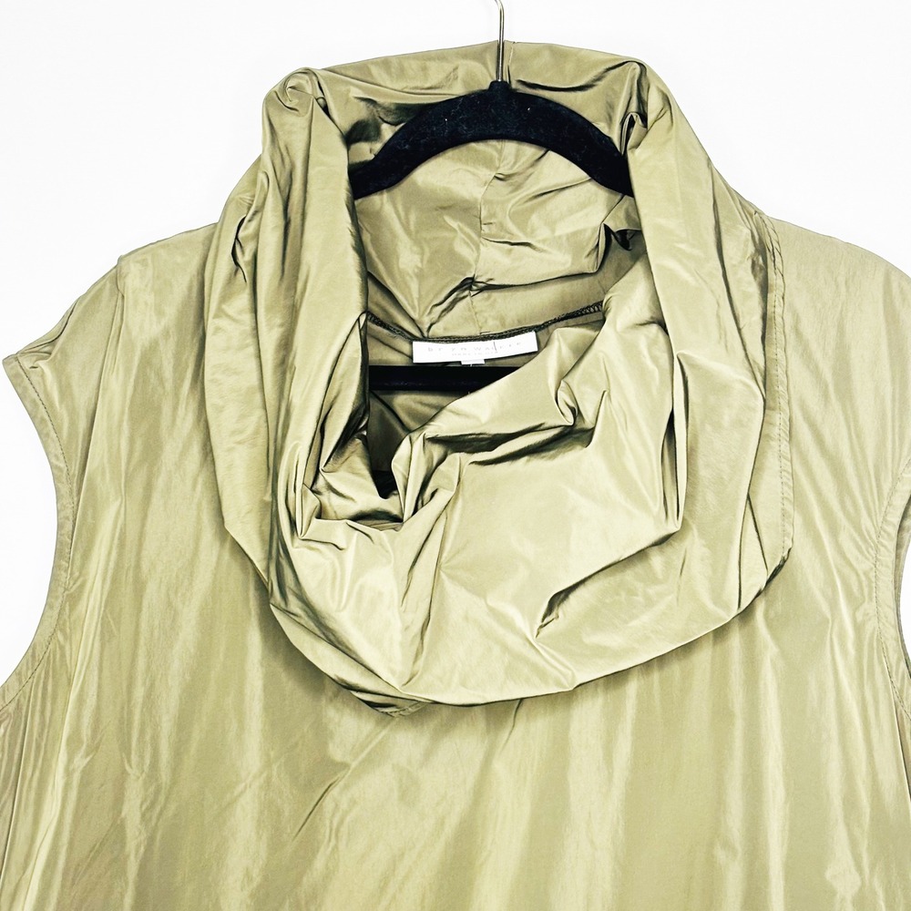Bryn Walker Olive Green Noa Tunic Sleeveless Cowl Neck Asymmetrical Hem Size L - Picture 4 of 10